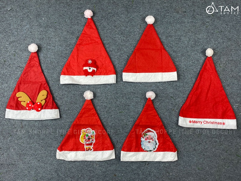 Nón Noel vải người lớn [Nhiều kiểu - ĐK 27cm] NON-X-03